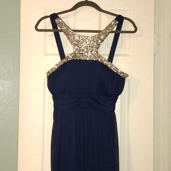 Jodi Kristopher Dark Indigo Evening Wedding Formal Dress 11 - Picture 1 of 11